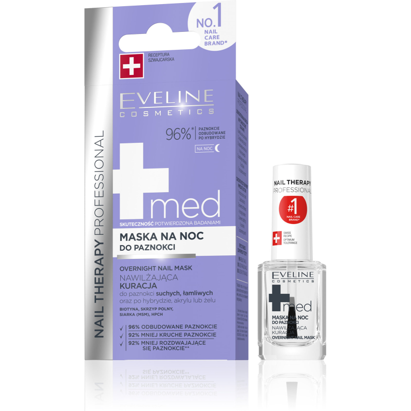 Eveline Nail Therapy Professional Overnight Nawilżająca Maska na Noc do Paznokci Suchych i Łamliwych 12ml