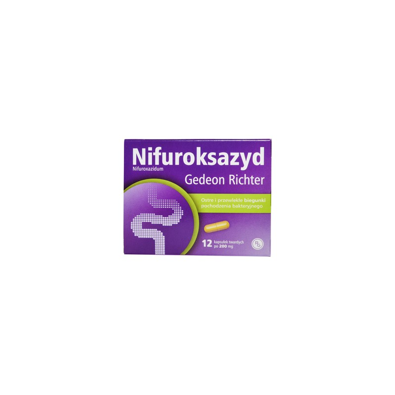 NIFUROKSAZYD RICHTER 200 mg - 12 kapsułek