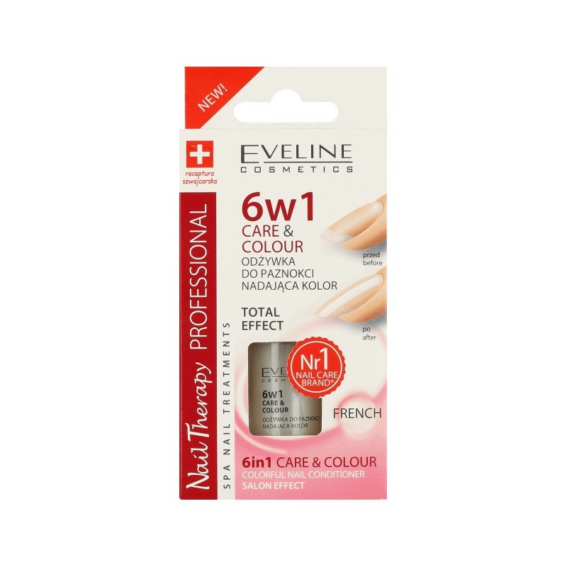 Eveline odżywka do paznokci nadająca kolor 6w1 care&colour FRENCH 5 ml