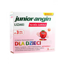 JUNIOR-ANGIN Lizaki o smaku truskawkowym - 8 szt