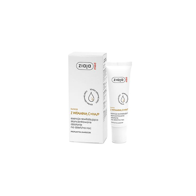 ZIAJA MED Kuracja dermatologiczna z wit C + HA/P Rewitalizujący krem pod oczy i na powieki wygładzająco-ochronny - 15 ml