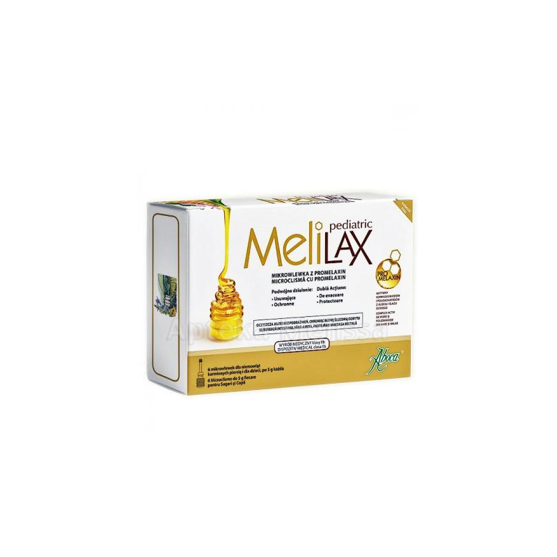 MELILAX PEDIATRIC Mikrowlewka z promelaxin dla dzieci i niemowląt - 6 szt