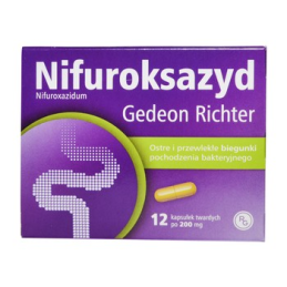 NIFUROKSAZYD RICHTER 200 mg - 12 kapsułek