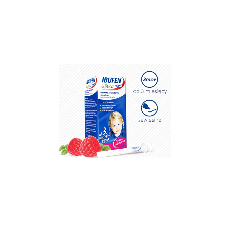 Ibufen 100mg/5ml zawiesina dla dzieci o smaku truskawkowym 100 ml