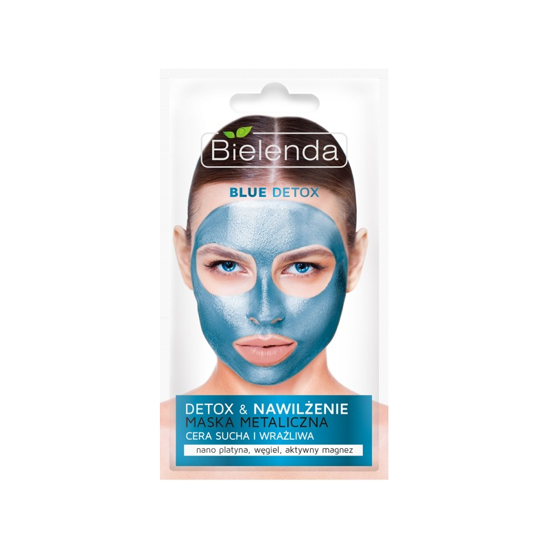 Bielenda Blue Detox Maska Metaliczna nawilżająca - cera sucha i wrażliwa 8g