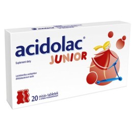 Acidolac junior x 20 misio-tabletek o smaku truskawkowym